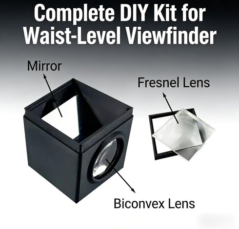Generic Set 2.4 2.4 DIY Waist-Level Viewfinder Kit with Fresnel Lens, Portable Optical View Finder for Creative
