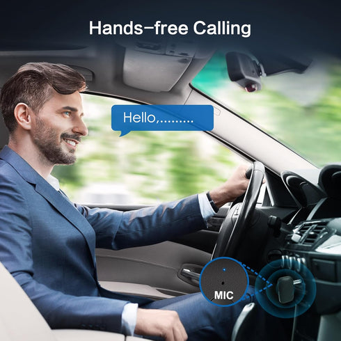 SIMOLIO Bluetooth Receiver for Car, 35H Battery Life, Noise Cancelling 3.5mm AUX Adapter