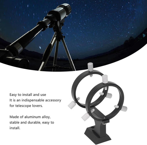 1/4 Inch Telescope Finder Scope Mount, Adjustable Bracket with Fixing Ring and Screw for Astronomical Telescopes