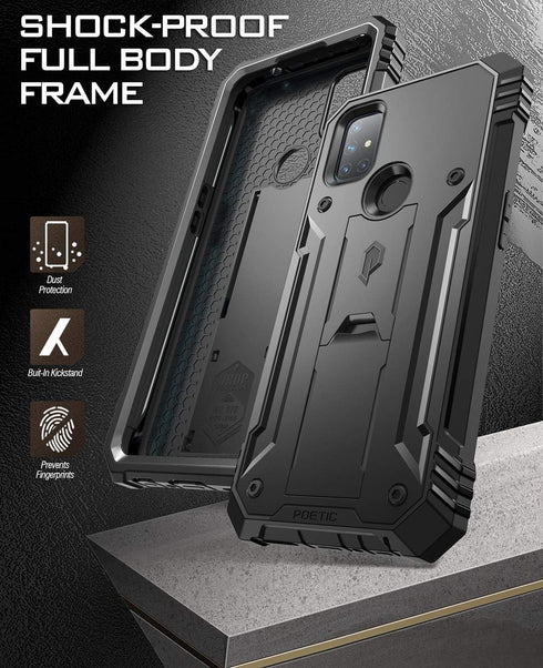 Poetic Revolution Series Case for OnePlus Nord N10 5G, Rugged Shockproof Cover with Kickstand