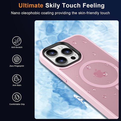 iPhone 13 Pro Max Case MOCCA Strong Magnetic, Slim Thin Shockproof Cover with Glass Screen Protector & Camera Lens
