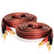 LONPOO 14 Gauge Speaker Wire, Pure Copper Cable with 245 Strands Gold Plated Banana Plugs, 6.6 Feet 2 Pack