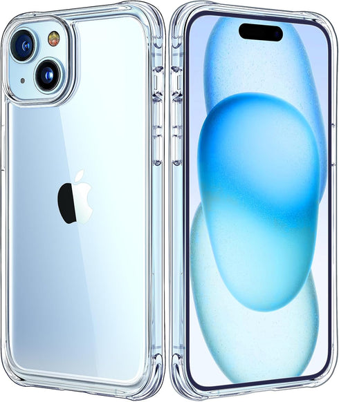Mkeke Clear iPhone 15 Case - Slim, Shockproof Bumper, Military-Grade Drop Protection, Not Yellowing - 2023 Model