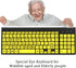 Full Size Large Print 2.4g Wireless Keyboard and Mouse with Oversized Print for Kids, Visually Impaired, Low Vision