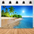 FHZON 5x3ft Tropical Seaside Backdrop for Summer Beach Hawaii Island Photography Background for Boys Girls Adults