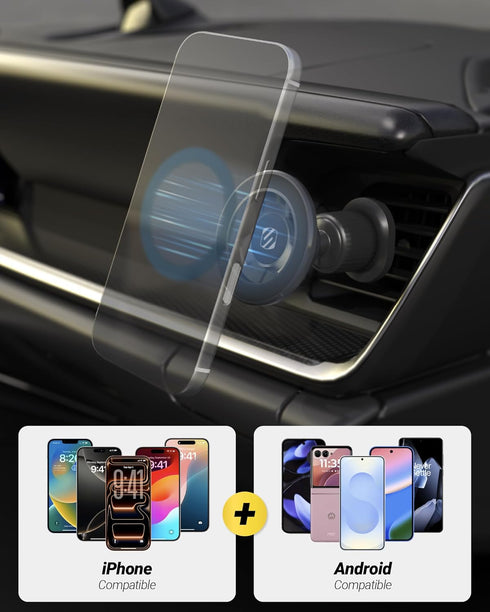 Scosche 360 17 16 15 14 13 12, MagSafe Car Mount Vent, Magnetic Phone Holder for Car with Strong Magnets and Secure