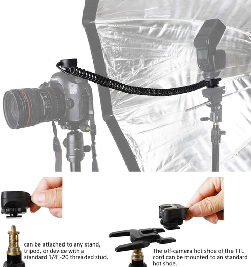 Off-Camera Shoe Cord for Sony ZV-1 A9 A7 Series Cameras, TTL Off Camera Flash Speedlite Cord