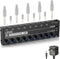 LZSIG 8 Channel Metal Stereo Audio Amplifier Headphone Splitter with Power Adapter, 1/4" & 1/8" TRS Outputs