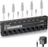 LZSIG 8 Channel Metal Stereo Audio Amplifier Headphone Splitter with Power Adapter, 1/4" & 1/8" TRS Outputs