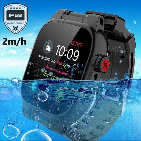 Waterproof Case for Apple Watch 45mm, IP68 Full Body Protection with Built-in Screen and Band for iWatch Series 9/8/7,