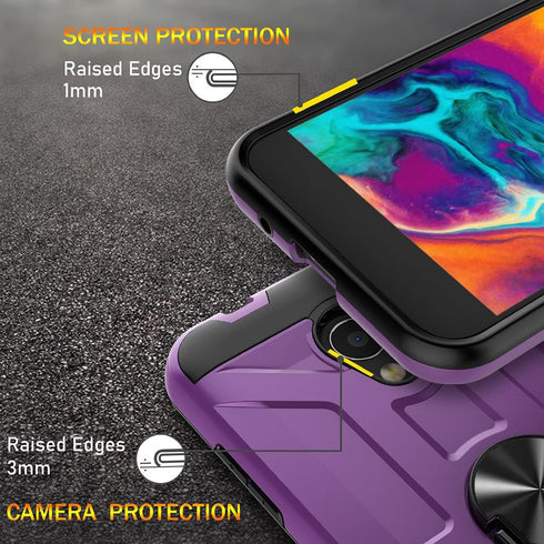 Jeylly Coolpad Legacy SR Case, Heavy Duty Shockproof Dual Layer Hard PC Soft TPU, Magnetic Ring Car Mount Cover