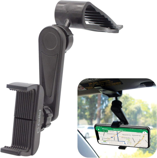 Cellet Sun Visor Phone Mount with 360 Degree Rotation, Compatible with iPhone 12 Pro Max, Samsung Galaxy S20 Ultra, and