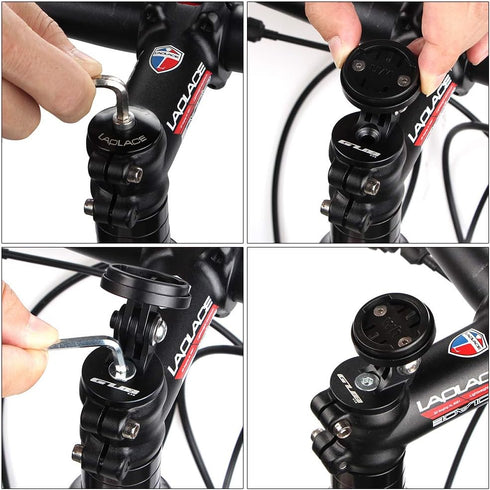 Angle Adjustable Bike Computer Mount - Stem Top Cap Holder Compatible with Garmin Edge, Wahoo Elemnt, Bryton, Cateye