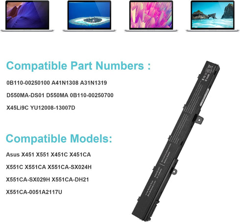 Fancy Buying Laptop Battery for Asus X551M Series A41 D550, High Performance Battery