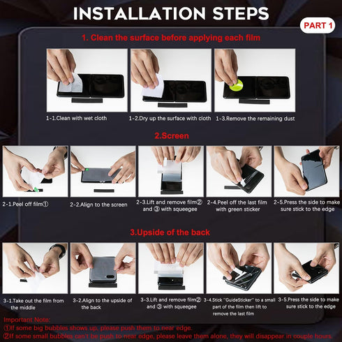Orzero Soft TPU Screen Protector for Samsung Galaxy Z Flip 3 5G (3 Sets, 12 Packs) - Premium HD, Edge to Edge,