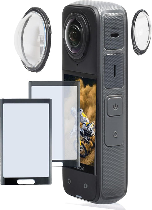Fotoleey Protector Kit for Insta 360 X4, Tempered Glass Lens Guard Screen Protector for Action Camera