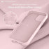 LOVE 3000 Chalk Pink iPhone 12/iPhone 12 Pro Case, Shockproof Silicone with Soft Anti-Scratch Microfiber Lining, 6.1"