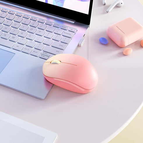 seenda Wireless Mouse - 2.4G Noiseless Mouse with USB Receiver for PC, Tablet, Laptop, Gradient Pink