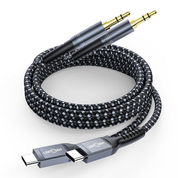 USB C to 3.5mm Audio Aux Jack Cable, (2-Pack) Type C Adapter to 3.5mm Headphone Dongle Cable Compatible with iPhone 15