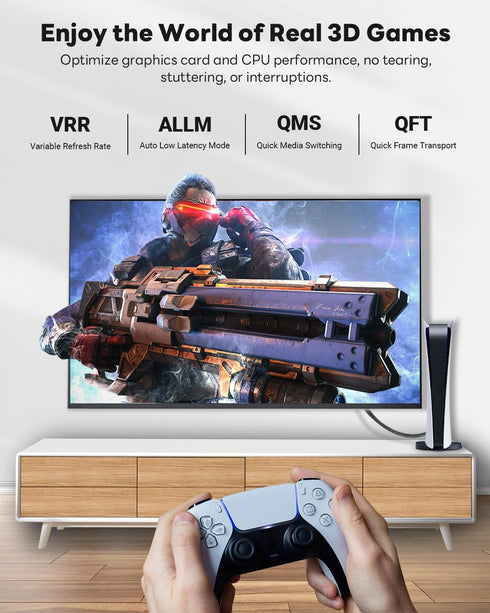 8K 20 2.1 8K@60Hz 4K@120Hz 144Hz, 2.2&2.3, HDR10, 3D, Monitor/TV/Blu-ray/PS5 (20 Yauhody HDMI Cable ft, HDMI Cable
