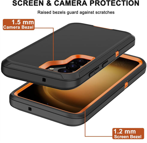 Samsung Galaxy S23 Case - Heavy Duty Rugged Protection, Belt Clip Holster, 2X Screen Protector, Shockproof, Dust-Proof