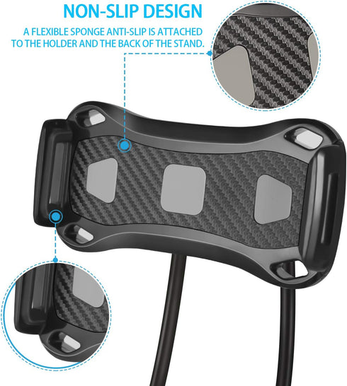 YUNLEJP Lazy Neck Phone Holder,Cell Phone Stand for Bed Around Neck,Hand Free Flexible Tablet Holder for Bed (Spring