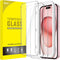 JETech 3-Pack Tempered Glass Screen Protector for iPhone 15 6.1-Inch, HD Clear, Case-Friendly, Easy Installation Tool
