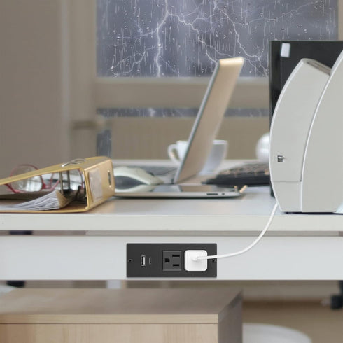Conference Recessed Power Strip, 20W USB C Fast Charging, 2 Outlets, 2 USB Ports, 6ft Cord