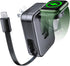 Apple Watch Charger Block, 2 in 1 Wall Charger with Built-in Retractable Charging Cable, Travel Foldable Plug