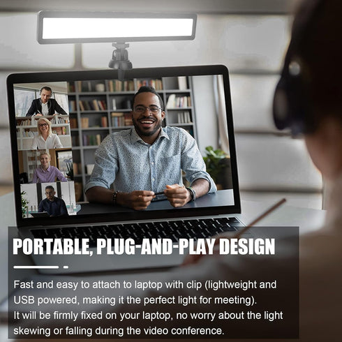 luxceo Video Conference Lighting, Zoom Light for Remote Working, Webcam Lighting for Laptop, Zoom Calls, Live