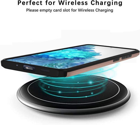 Jiunai for Samsung Galaxy S20 FE Case, Card Holder Wallet for 2 Cards, Protective Dual Layer Rubber Cover