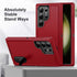 3-Layer Military Grade Protective Case with Kickstand for Samsung Galaxy S24 Ultra Phone Case (Red+Black)