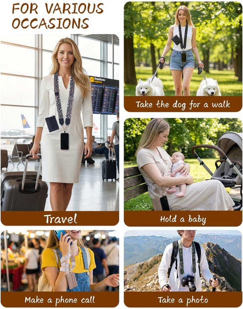 JituiChan color-4PC) Clip and Go Strap for Phone with Wallet Crossbody, Stylish Versatile Adjustable Phone Strap