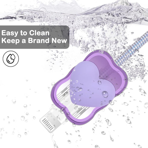 Cute 3D Love Heart Cable Protector for iPhone Charger, Data Line Saver for iPhone 11 12 13 14 Pro Max - Purple