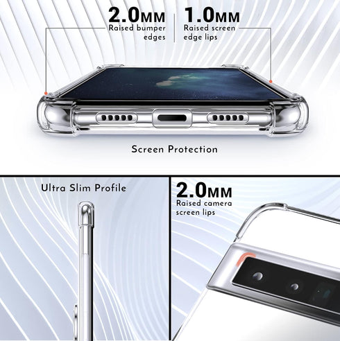 Shields Up Clear Case for Pixel 6 Pro, Minimalist Wallet Case with Card Holder and Ring Kickstand