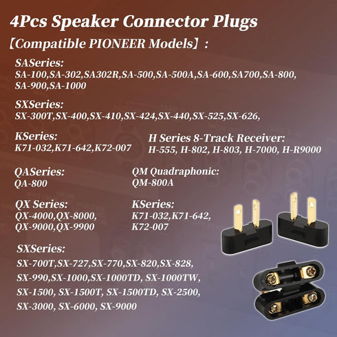 Pioneer Speaker Plug Connectors for SX-525 SX-626 SX-727 SX-828 SX-990 SX-1000 (4)