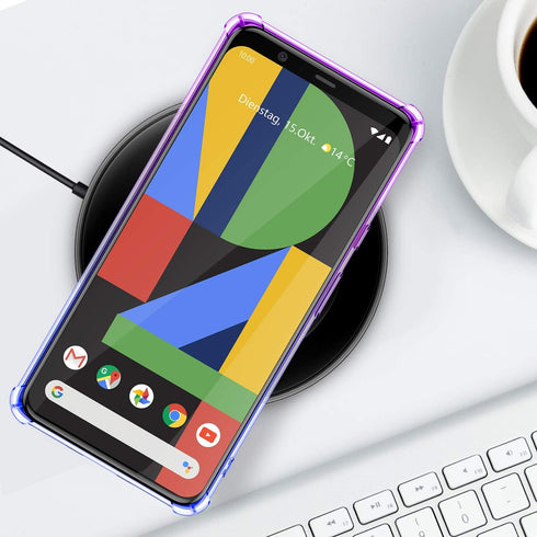SALAWAT Compatible with Google Pixel 4 XL Case, Clear Gradient Slim Phone Cover, Shockproof Protective Case