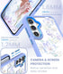 for Samsung Galaxy A35 5G Case - Girls Women Crystal Clear Flower Pattern Cover with Tempered Glass Screen Protector,
