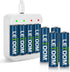 letoom Lithium AA Batteries Rechargeable 8 Pack with Charger 1.5V, 2800mWh 2-Hour Fast