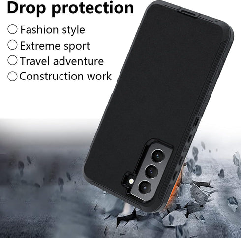 Samsung Galaxy S21 FE 5G Case - Heavy Duty, Military Grade, Shockproof, Dropproof, Dust-Proof (Black)