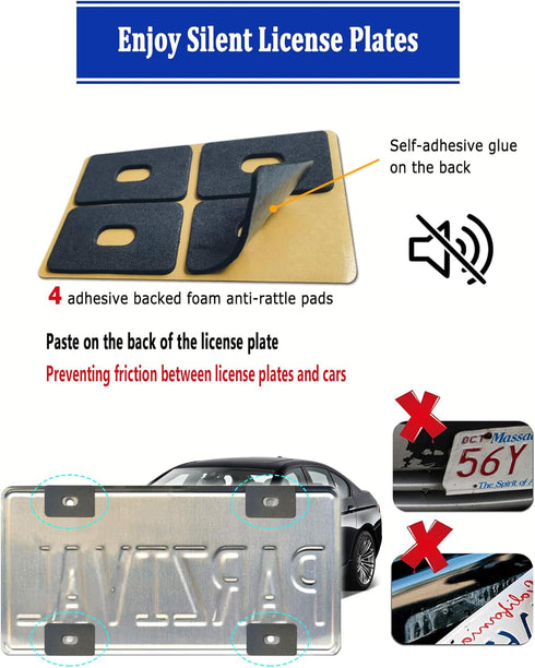 Aootf Universal Car Rear View Camera Kit, Black License Plate Frame and Backup Camera Holder for Dash Cam