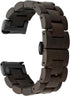 Band 20mm Compatible with Samsung Galaxy Watch, Natural Wooden Stainless Steel Link Bracelet Strap for 40/42/44mm