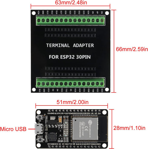 AITRIP 2 Sets ESP-WROOM-32 ESP32 Development Board CP2102 WiFi+Bluetooth Ultra-Low Power Dual Core for Arduino