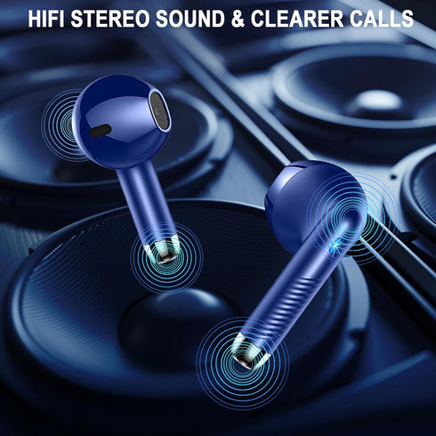 Bluetooth 5.3 Earbuds with LED Display, Bass Stereo, Noise Cancelling Mic, 40H Playback - Waterproof Sports Earphones for Android/iOS