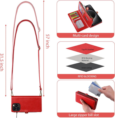 Compatibility: Flip Case for iPhone 12 Pro Max (6.7 Inch Display, Released 2020), Supports Wireless Charging, Red