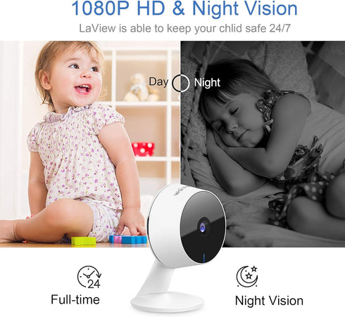 LaView 4pcs, 1080P, Security Cameras Home Security Camera Indoor Wi-Fi Cameras Wired for Pet, Motion Detection, Two-Way