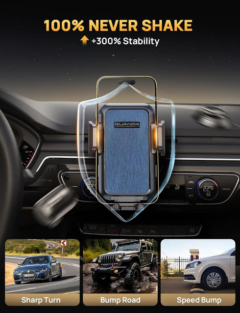 GUANDA TECHNOLOGIES CO., LTD. 360 17 16 15 2026 Slot Phone Mount, Military-Grade Stable Car Phone Holder [Thick Cases
