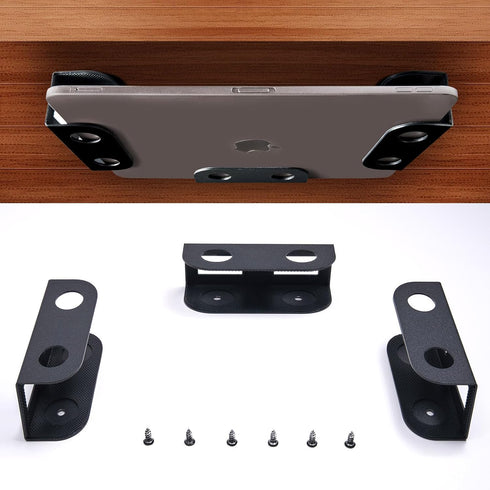BYMECOST Under Desk Laptop Storage Mount, Metal Under Desk Device Holder, for