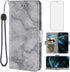 Asuwish Phone Case for TCL Stylus 5G 2022 with Marble Wallet Cover, Tempered Glass Screen Protector, Card Holder Slot