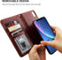 Bocasal Wallet Case for iPhone Xr, PU Leather Magnetic Detachable Kickstand Shockproof Cover with Wrist Strap